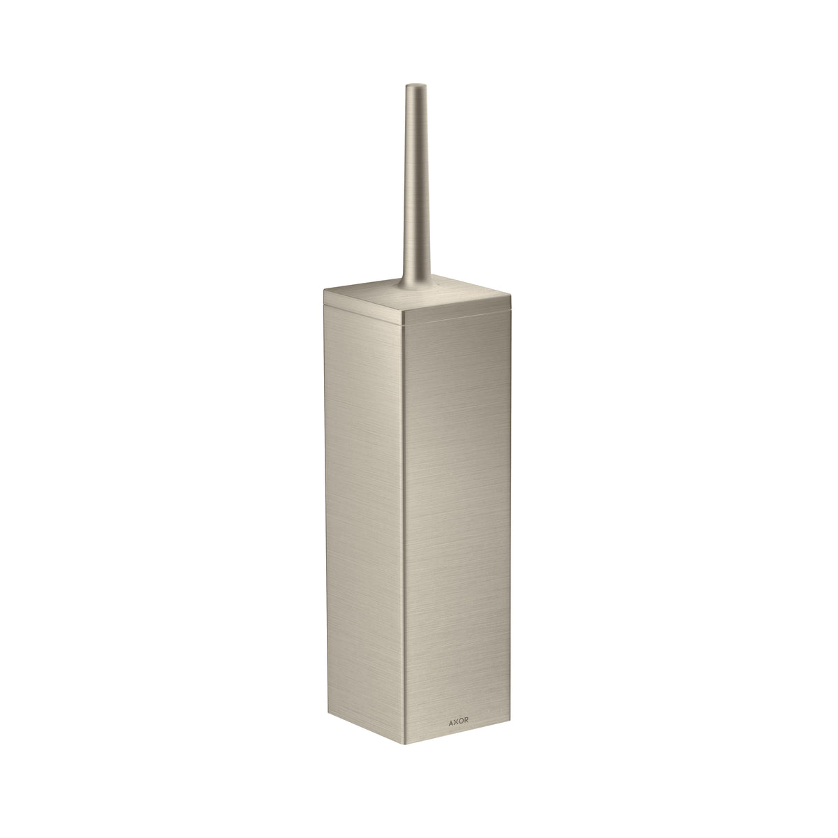 AXOR 42655820 Universal Rectangular Toilet Brush Holder, Wall-Mounted - Brushed Nickel