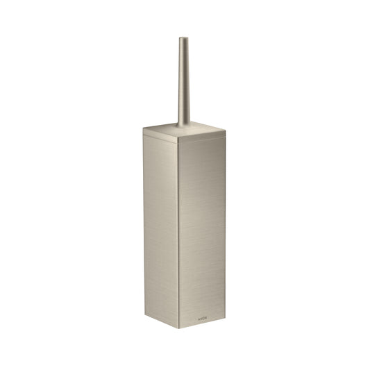 AXOR 42655820 Universal Rectangular Toilet Brush Holder, Wall-Mounted - Brushed Nickel
