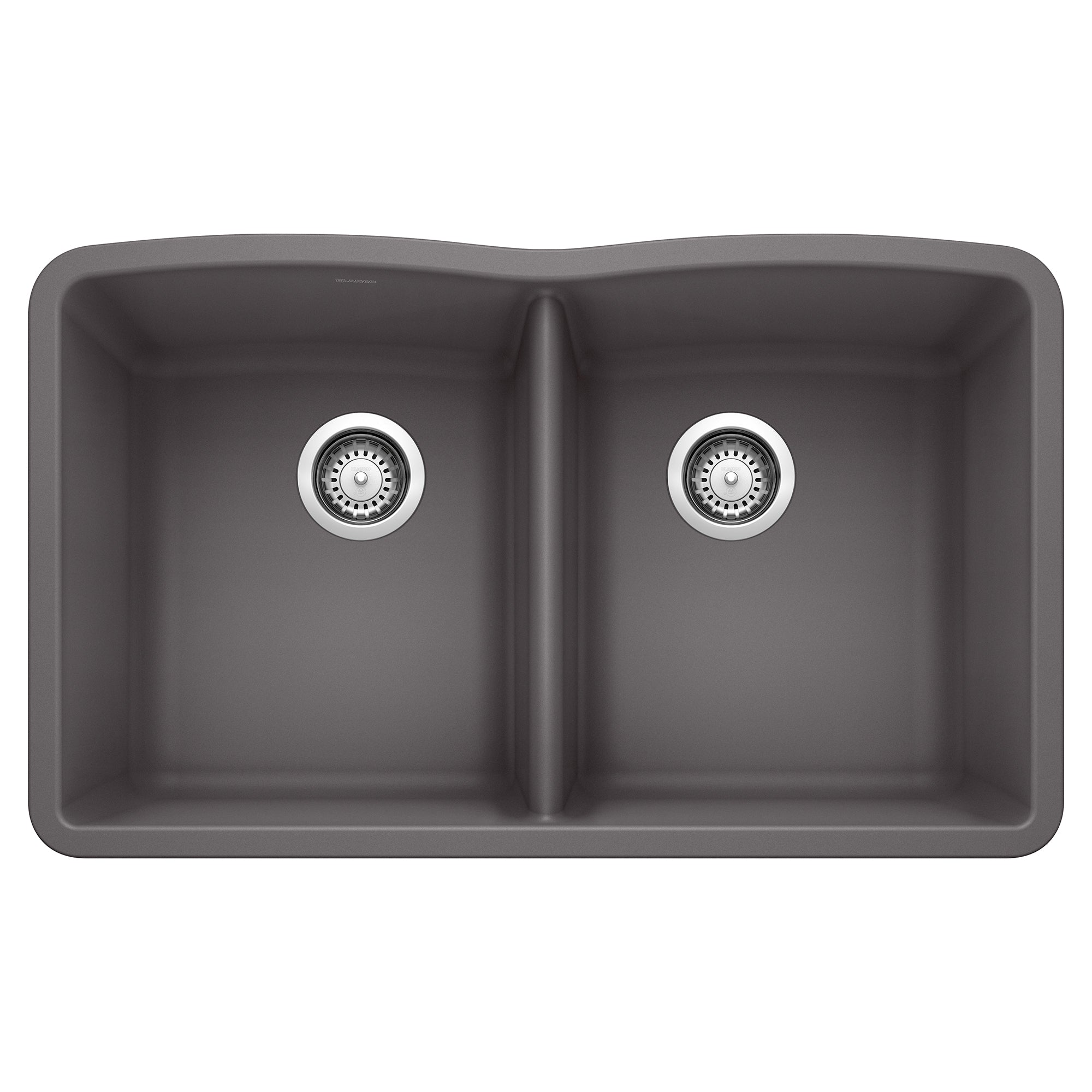 BLANCO 441470 Diamond Diamond SILGRANIT 32" 50/50 Double Bowl Undermount Kitchen Sink - Cinder in Cinder