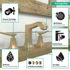 HANSGROHE 31330141 Metropol Classic Widespread Faucet 110 with Lever Handles and Pop-Up Drain, 1.2 GPM - Brushed Bronze