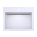 TOTO LT171G#01 Kiwami Renesse Design I Rectangular Fireclay Vessel Bathroom Sink With Cefiontect For Single Hole Faucets - Cotton White