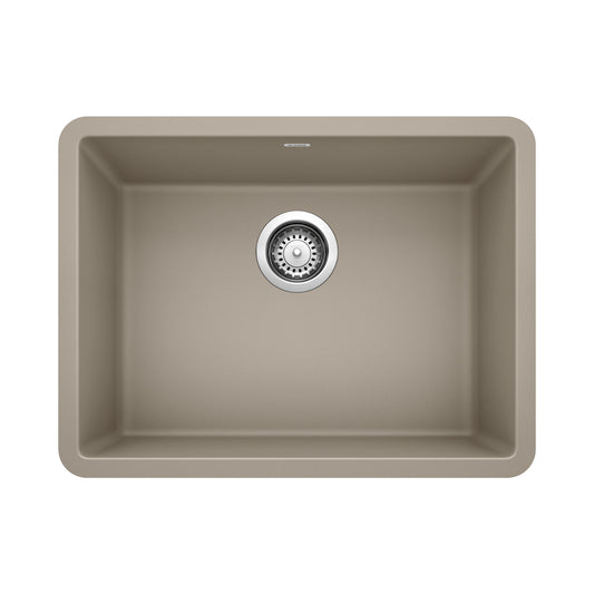 BLANCO 522417 Precis Precis SILGRANIT 24" Single Bowl Undermount Kitchen Sink - Truffle in Truffle