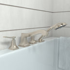 HANSGROHE 31441821 Metropol Classic 4-Hole Roman Tub Set Trim with Lever Handles and 1.8 GPM Handshower - Brushed Nickel