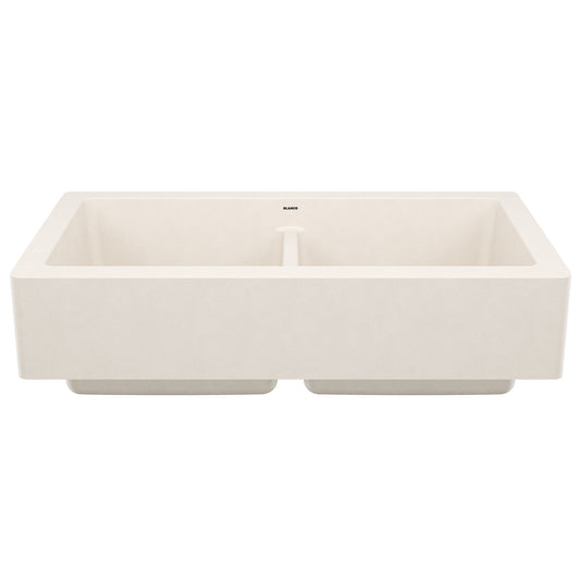 BLANCO 527409 Vintera Vintera SILGRANIT 33" Double Bowl Apron-Front Farmhouse Sink - Soft White in Soft White