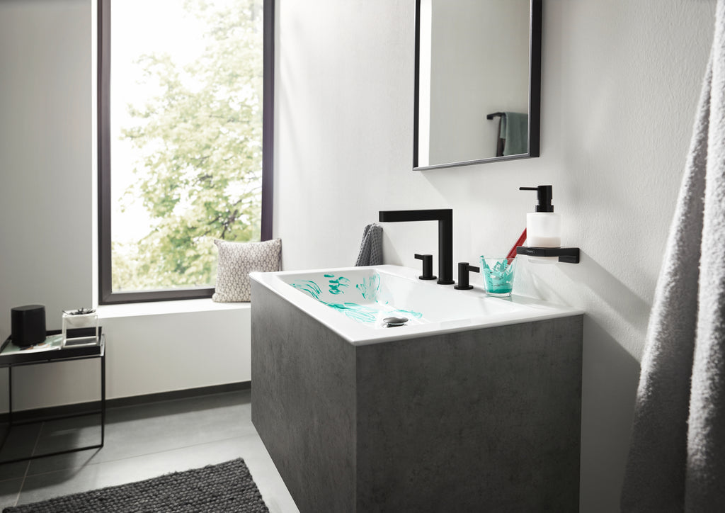 HANSGROHE 76034671 Finoris Wide-spread Faucet 160 with Pop-up Drain, 1.2 GPM - Matte Black
