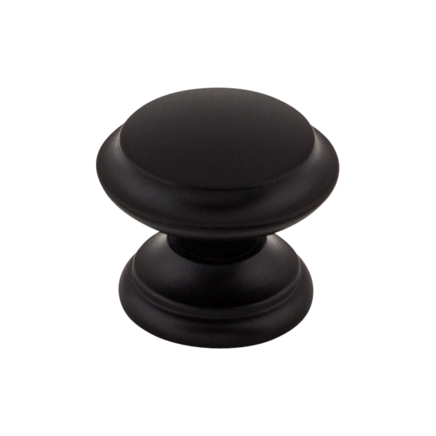 TOP KNOBS M1875 Flat Top 1 3/8" Diameter Round Knob - Flat Black