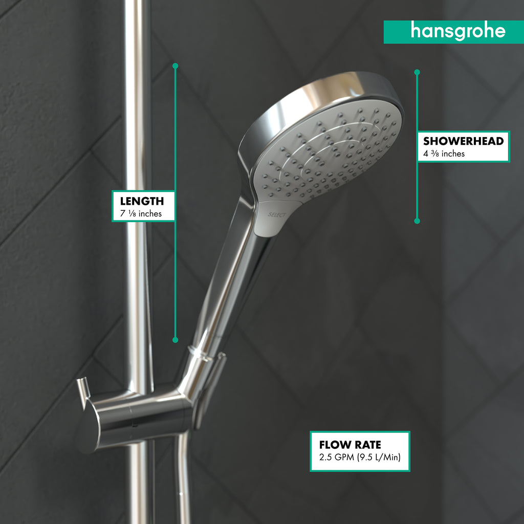 HANSGROHE 26803401 Croma Select S Handshower 110 Vario-Jet, 2.5 GPM - White/Chrome