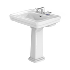 TOTO LPT530.8N#01 Promenade 27-1/2" X 22-1/4" Rectangular Pedestal Bathroom Sink For 8 Inch Center Faucets - Cotton White