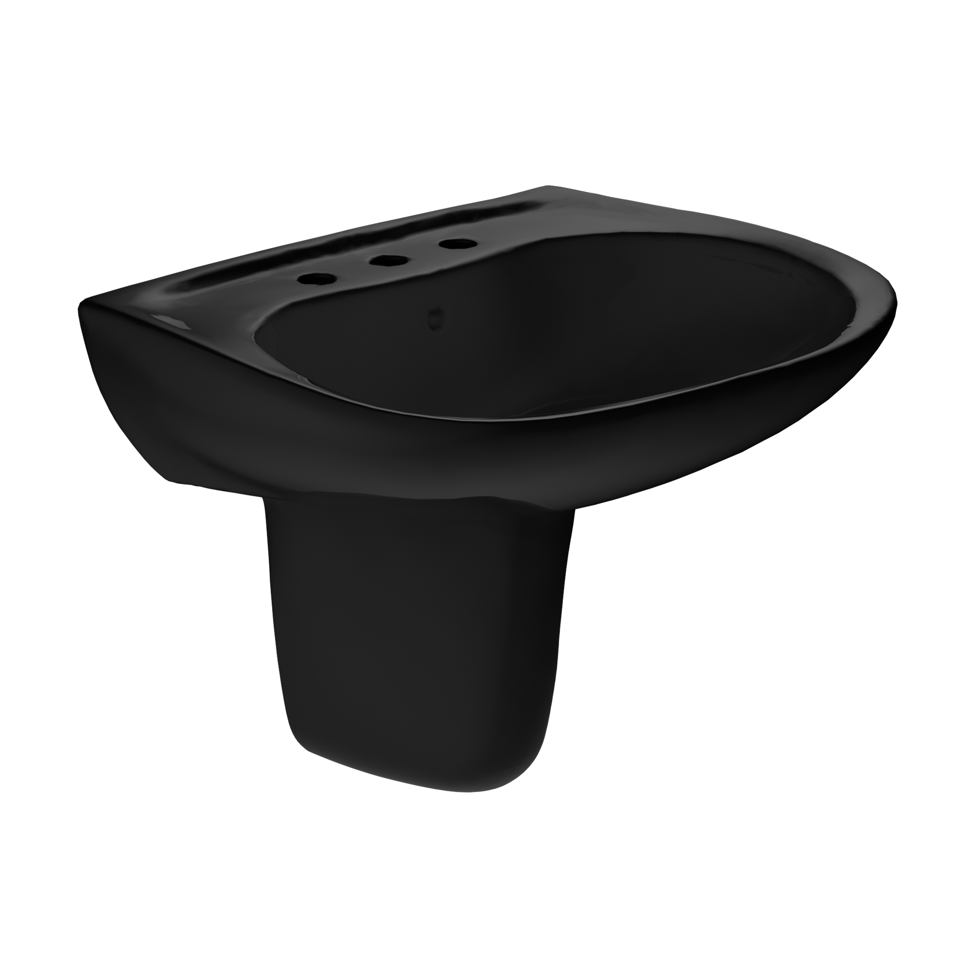 TOTO LHT242.8#51 Prominence Oval Wall-Mount Bathroom Sink And Shroud For 8 Inch Center Faucets - Ebony
