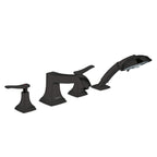 HANSGROHE 31441671 Metropol Classic 4-Hole Roman Tub Set Trim with Lever Handles and 1.8 GPM Handshower - Matte Black