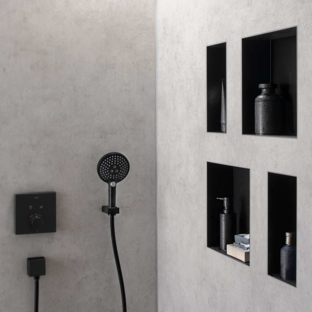 HANSGROHE 56073670 XtraStoris Minimalistic Wall Niche with Open Frame 12"x 12"x 4" - Matte Black