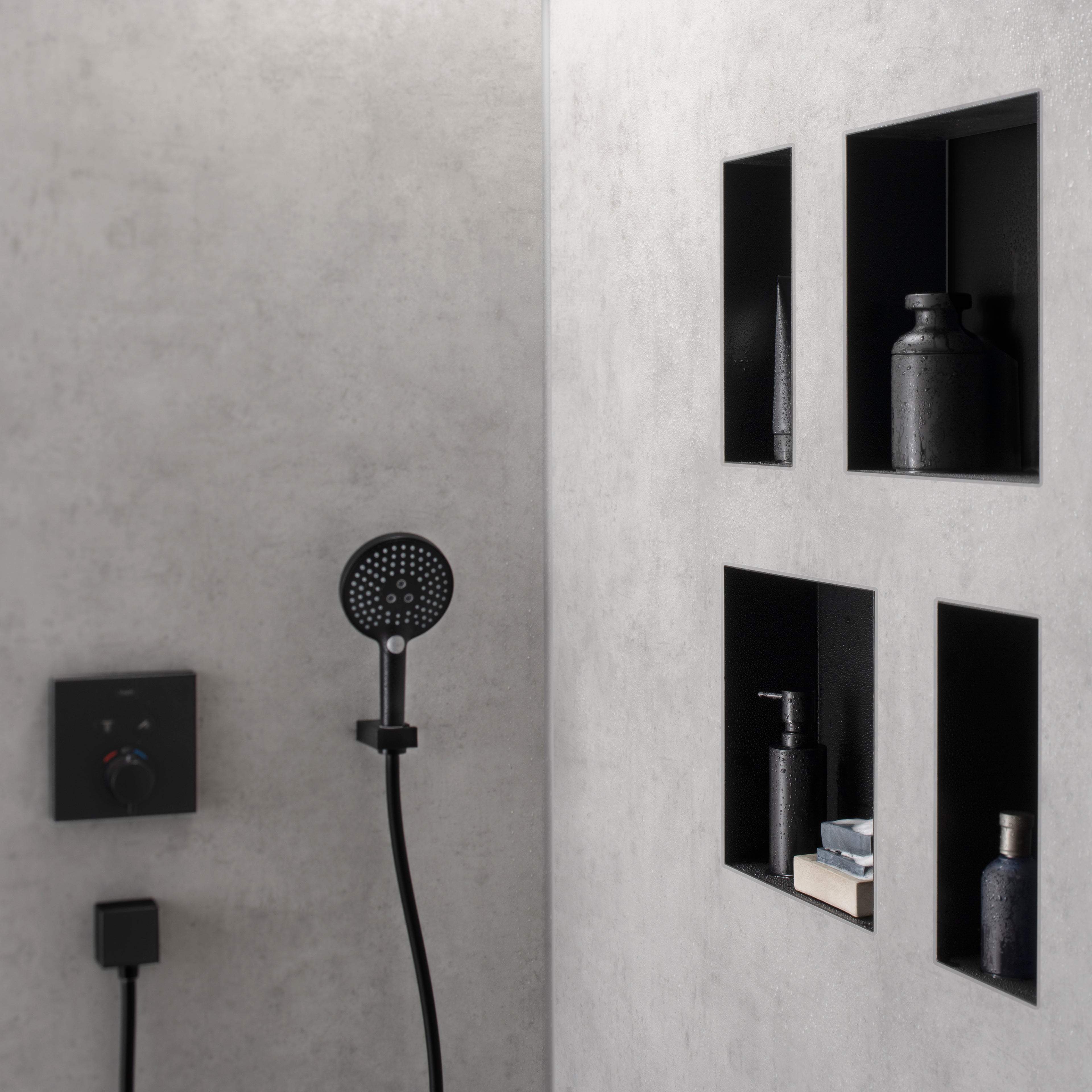 HANSGROHE 56073670 XtraStoris Minimalistic Wall Niche with Open Frame 12"x 12"x 4" - Matte Black