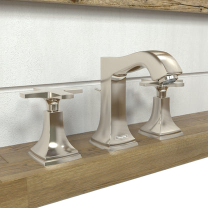 HANSGROHE 31306831 Metropol Classic Widespread Faucet 110 with Cross Handles and Pop-Up Drain, 1.2 GPM - Polished Nickel