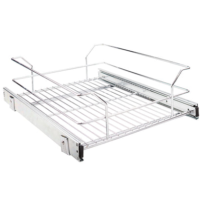 HARDWARE RESOURCES MBPO18-R 15" Metal Pullout Basket - Polished Chrome