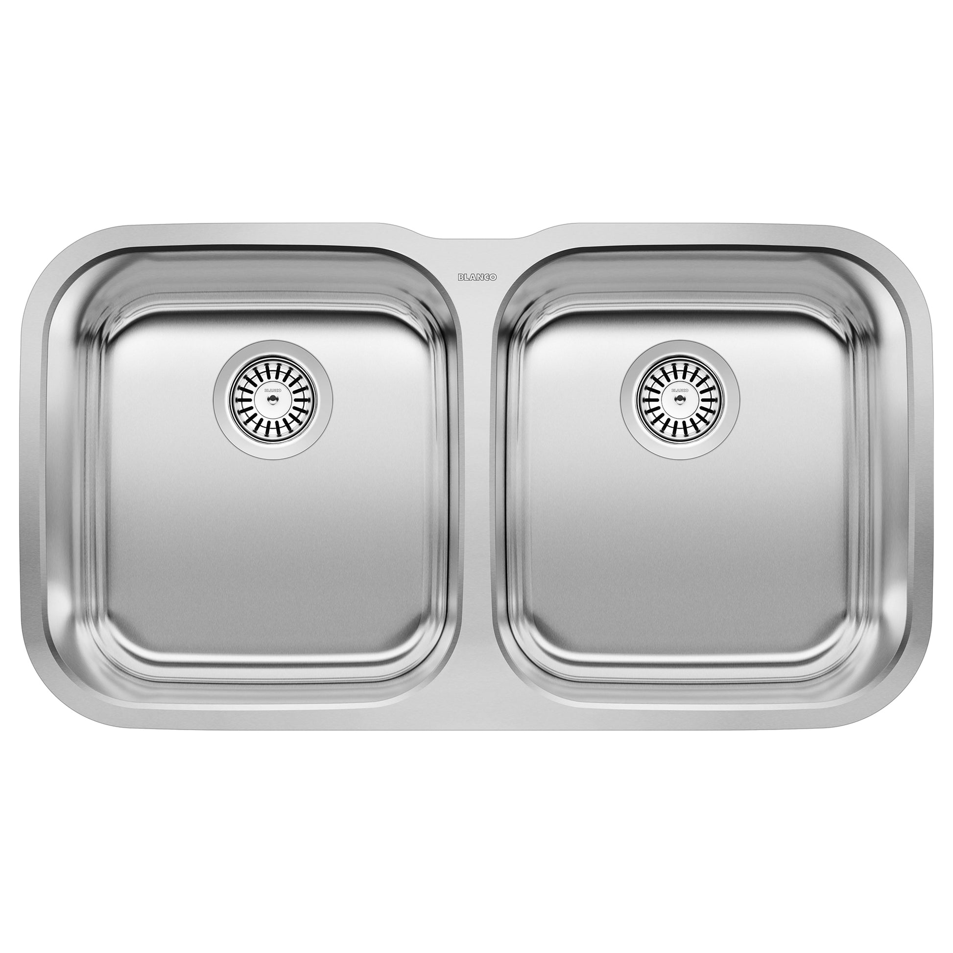 BLANCO 441020 Stellar Stellar 33" 50/50 Double Bowl Undermount Stainless Steel Kitchen Sink in Brushed Finish