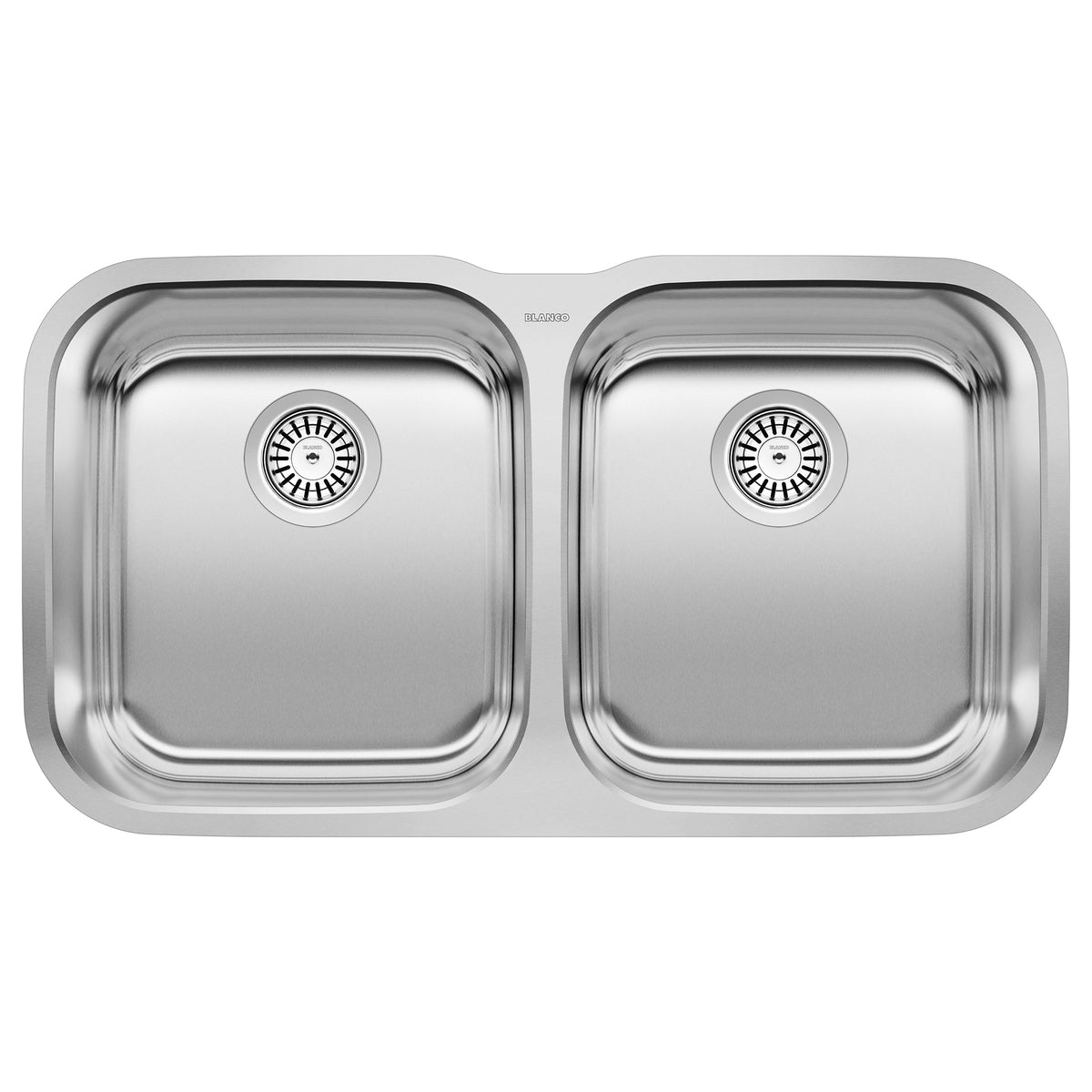 BLANCO 441020 Stellar Stellar 33" 50/50 Double Bowl Undermount Stainless Steel Kitchen Sink in Brushed Finish