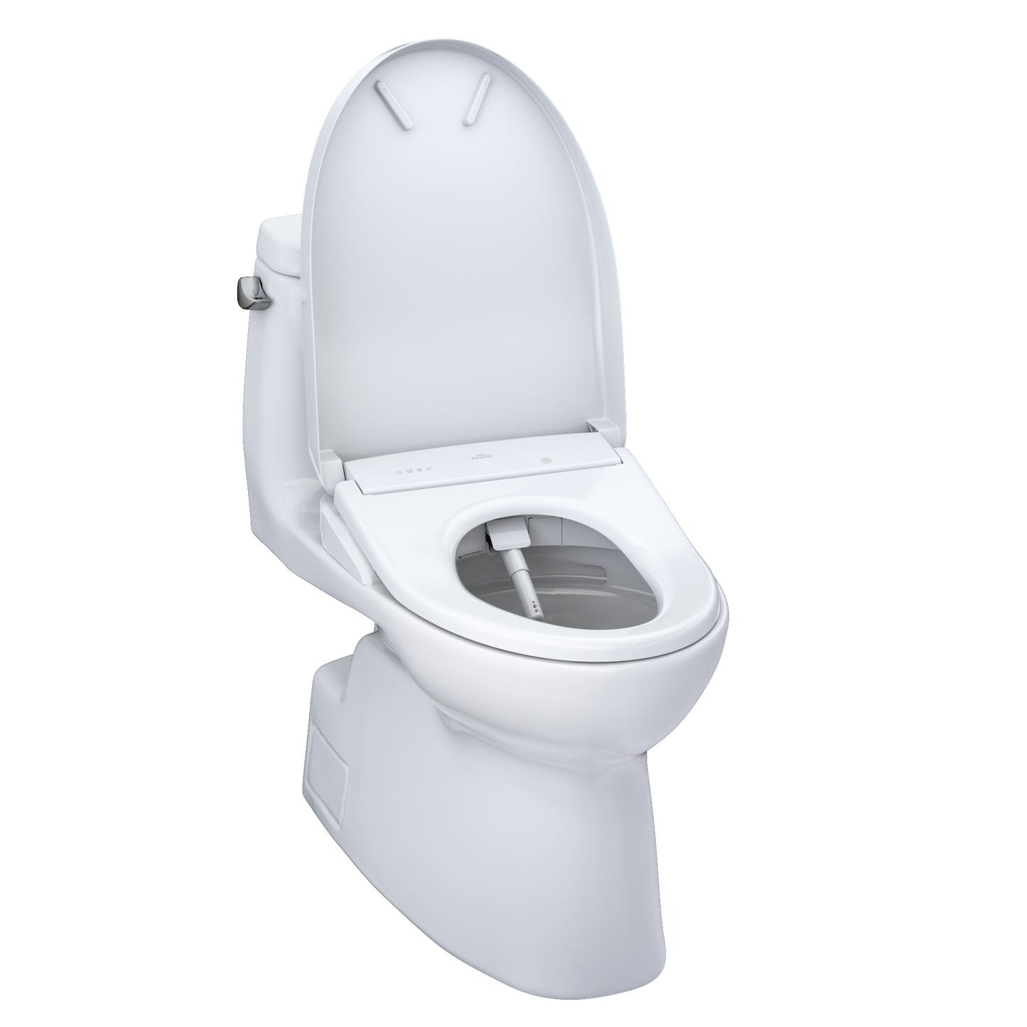 TOTO MW6144736CEFGA#01 WASHLET+ Carlyle II One-Piece Elongated 1.28 GPF Toilet with Auto Flush WASHLET+ S7A Contemporary Bidet Seat , Cotton White