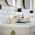 HANSGROHE 04813250 Locarno Widespread Faucet 110 with pop-up drain, 1.2 GPM - Brushed Gold Optic