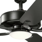 KICHLER 330019SBK 52" Basics Pro Designer Led Fan Satin Black