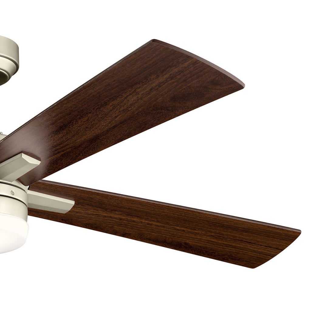 KICHLER 330140NI Lija 52 Inch Led Ceiling Fan In Nickel With Etched Cased Opal Glass
