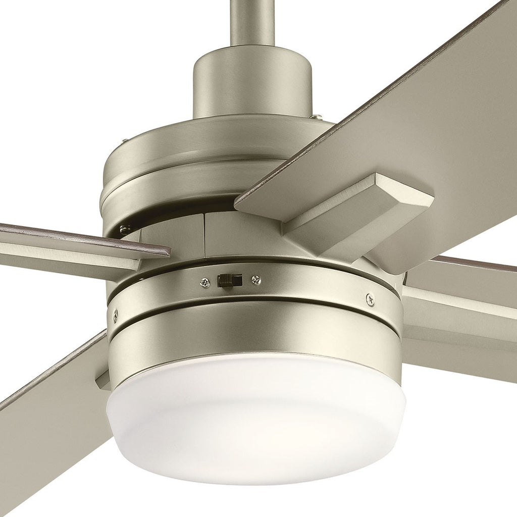 KICHLER 330140NI Lija 52 Inch Led Ceiling Fan In Nickel With Etched Cased Opal Glass