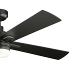 KICHLER 330140SBK Lija 52 Inch Led Ceiling Fan In Satin Black With Etched Cased Opal Glass