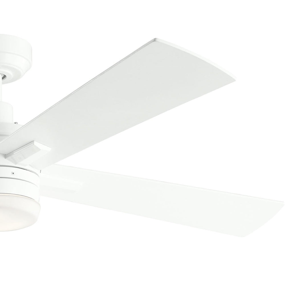 KICHLER 330140WH Lija 52 Inch Led Ceiling Fan In White With Etched Cased Opal Glass