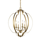 KICHLER 42138NBR Voleta 26.25" 4 Light Foyer Pendant Natural Brass