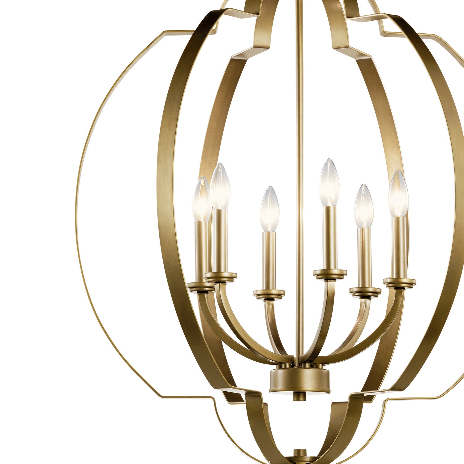 KICHLER 42139NBR Voleta 27.75" 6 Light Foyer Chandelier Natural Brass