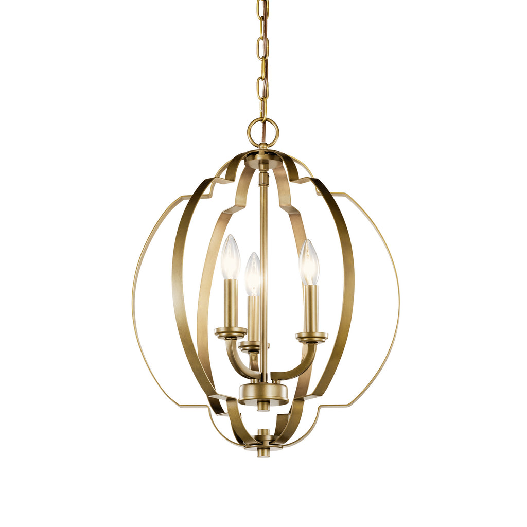 KICHLER 42140NBR Voleta 20.75" 3 Light Pendant Natural Brass