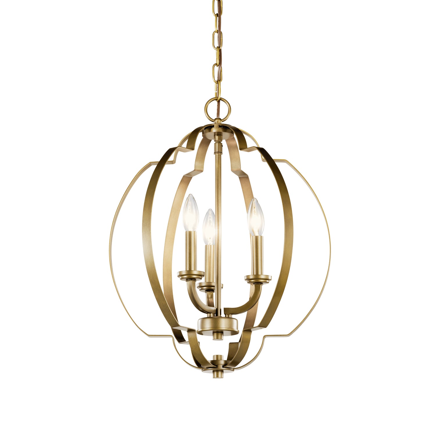 KICHLER 42140NBR Voleta 20.75" 3 Light Pendant Natural Brass