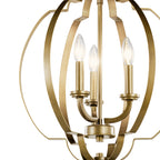 KICHLER 42140NBR Voleta 20.75" 3 Light Pendant Natural Brass