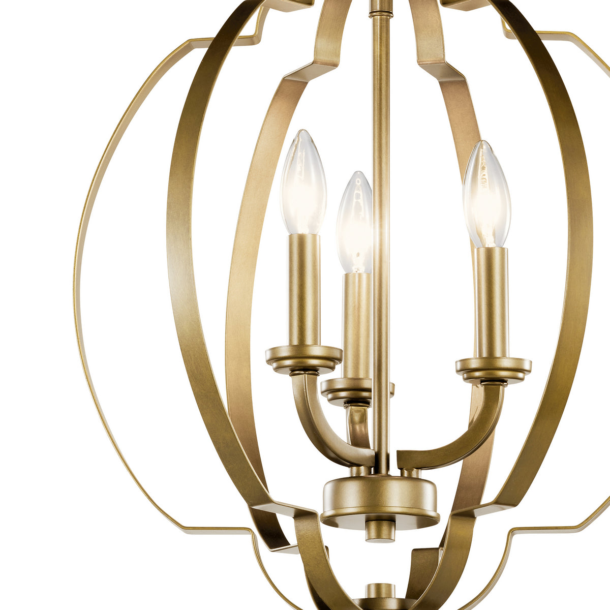 KICHLER 42140NBR Voleta 20.75" 3 Light Pendant Natural Brass