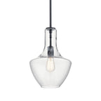 KICHLER 42141BK Everly 15.25" 1 Light Bell Pendant Clear Glass Black