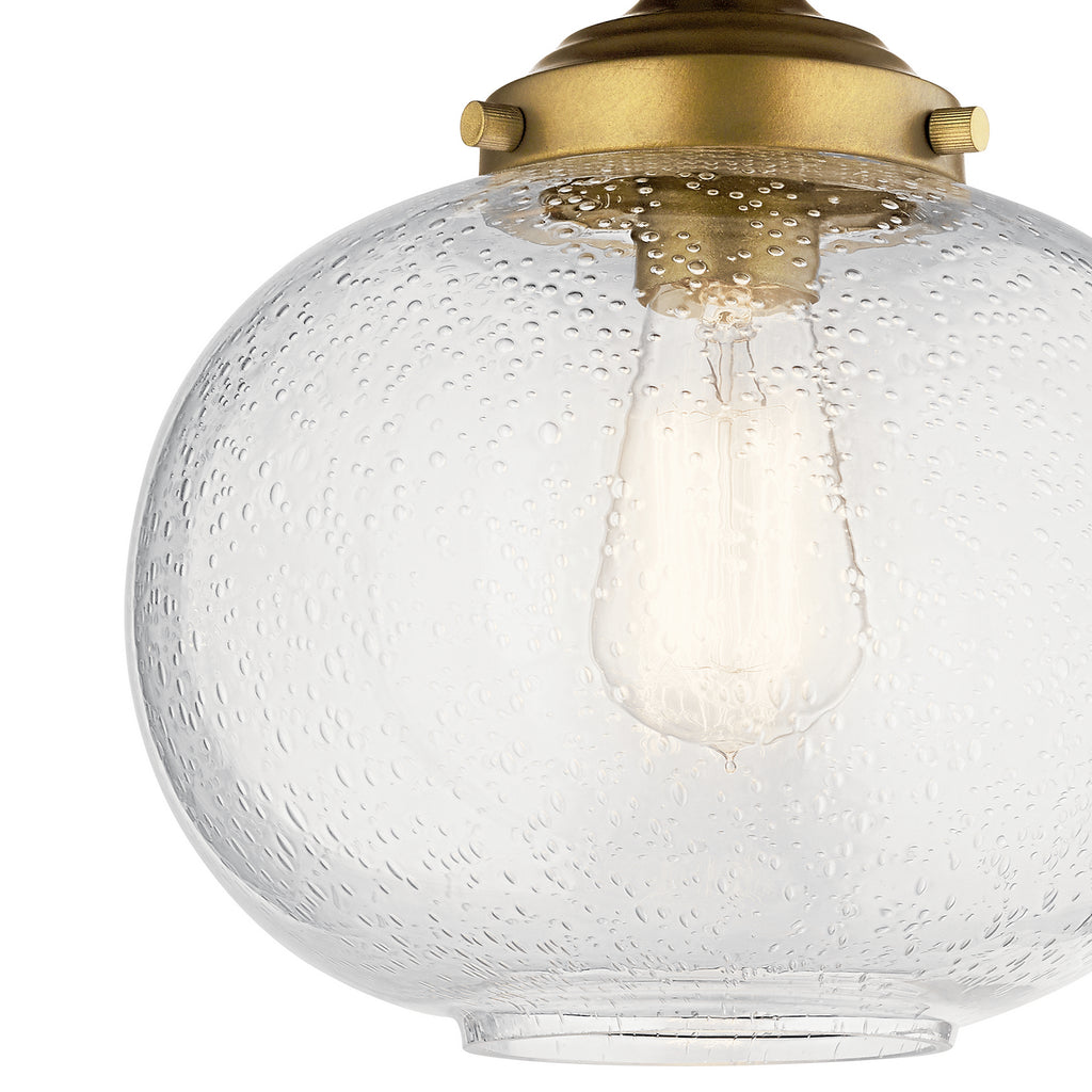 KICHLER 42296NBR Avery 1 Light Semi Flush Natural Brass