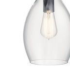 KICHLER 42456BK Everly 13.75" 1 Light Hour Glass Pendant Clear Black