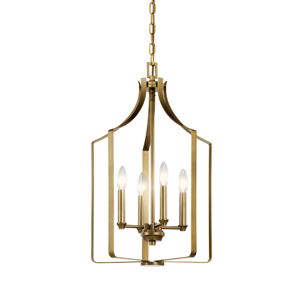 KICHLER 42496NBR Morrigan 15" 4 Light Mini Chandelier Natural Brass