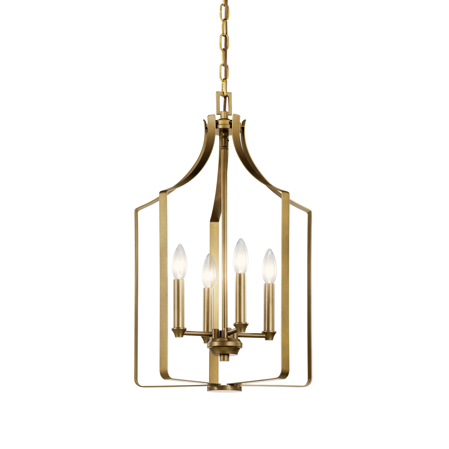 KICHLER 42496NBR Morrigan 15" 4 Light Mini Chandelier Natural Brass