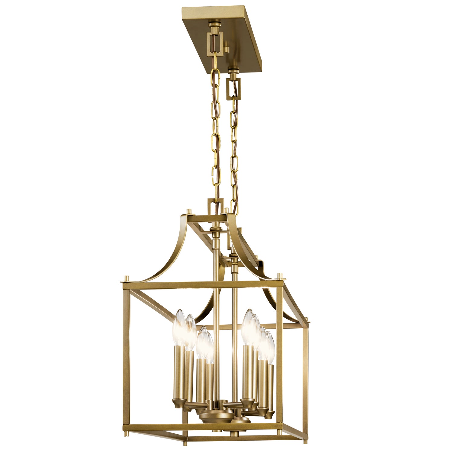KICHLER 42497NBR Morrigan 40" 8 Light Linear Chandelier Natural Brass