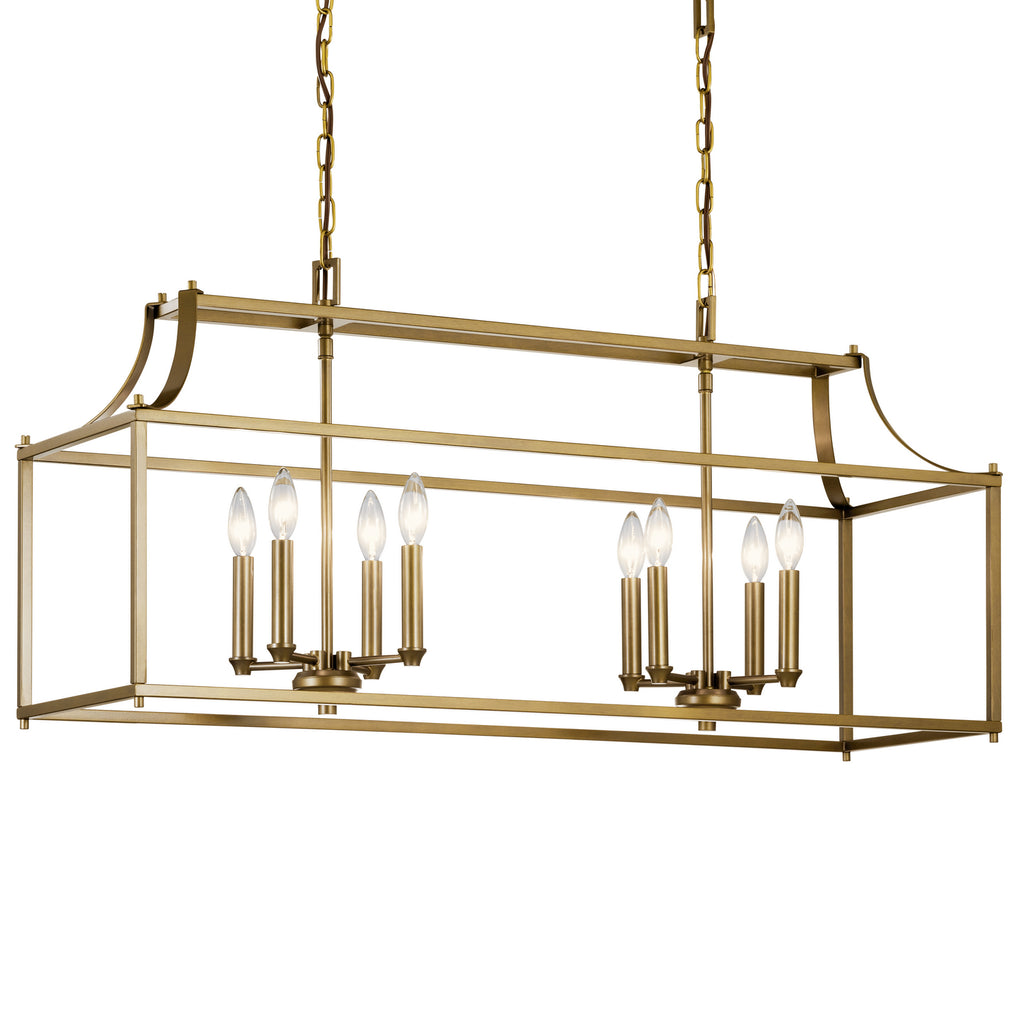 KICHLER 42497NBR Morrigan 40" 8 Light Linear Chandelier Natural Brass