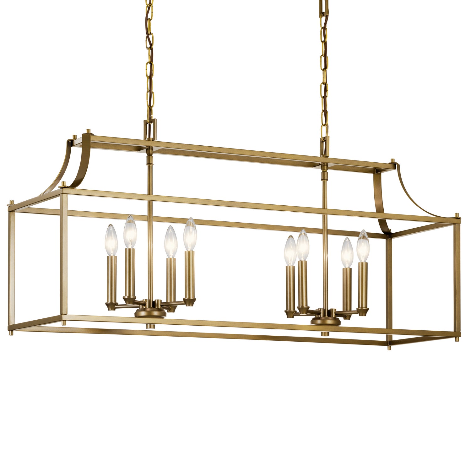 KICHLER 42497NBR Morrigan 40" 8 Light Linear Chandelier Natural Brass