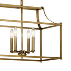 KICHLER 42497NBR Morrigan 40" 8 Light Linear Chandelier Natural Brass