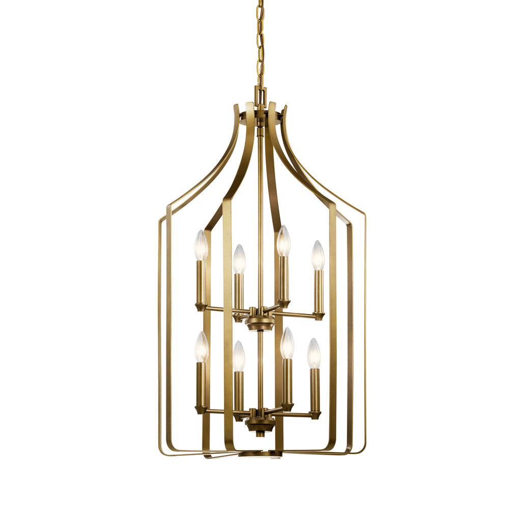 KICHLER 42498NBR Morrigan 19" 8 Light Foyer Chandelier Natural Bras