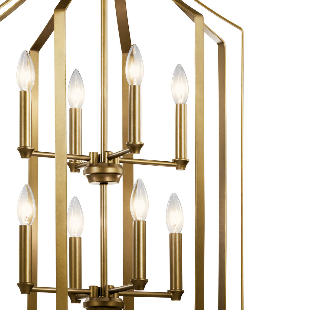 KICHLER 42498NBR Morrigan 19" 8 Light Foyer Chandelier Natural Bras