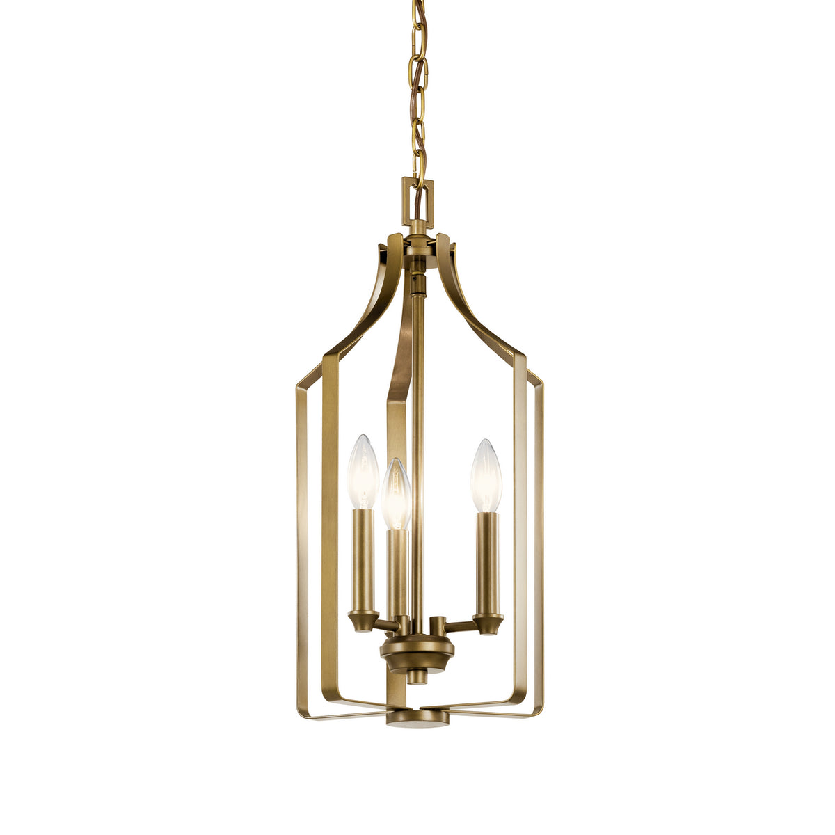 KICHLER 42499NBR Morrigan 21" 3 Light Foyer Pendant Natural Brass