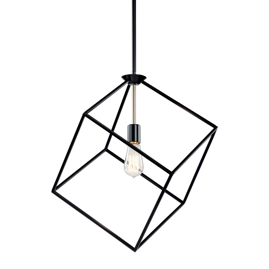 KICHLER 42525BK Cartone 1 Light Pendant Black