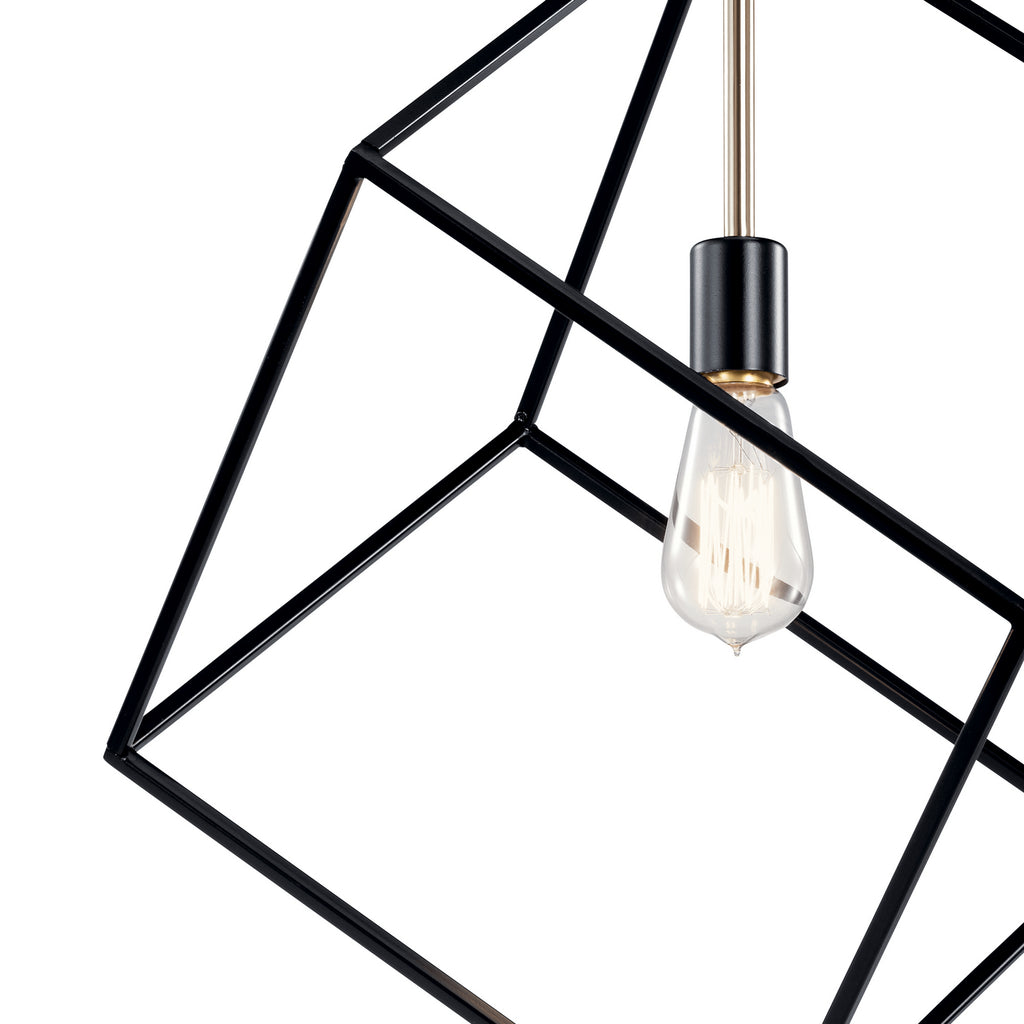 KICHLER 42525BK Cartone 1 Light Pendant Black