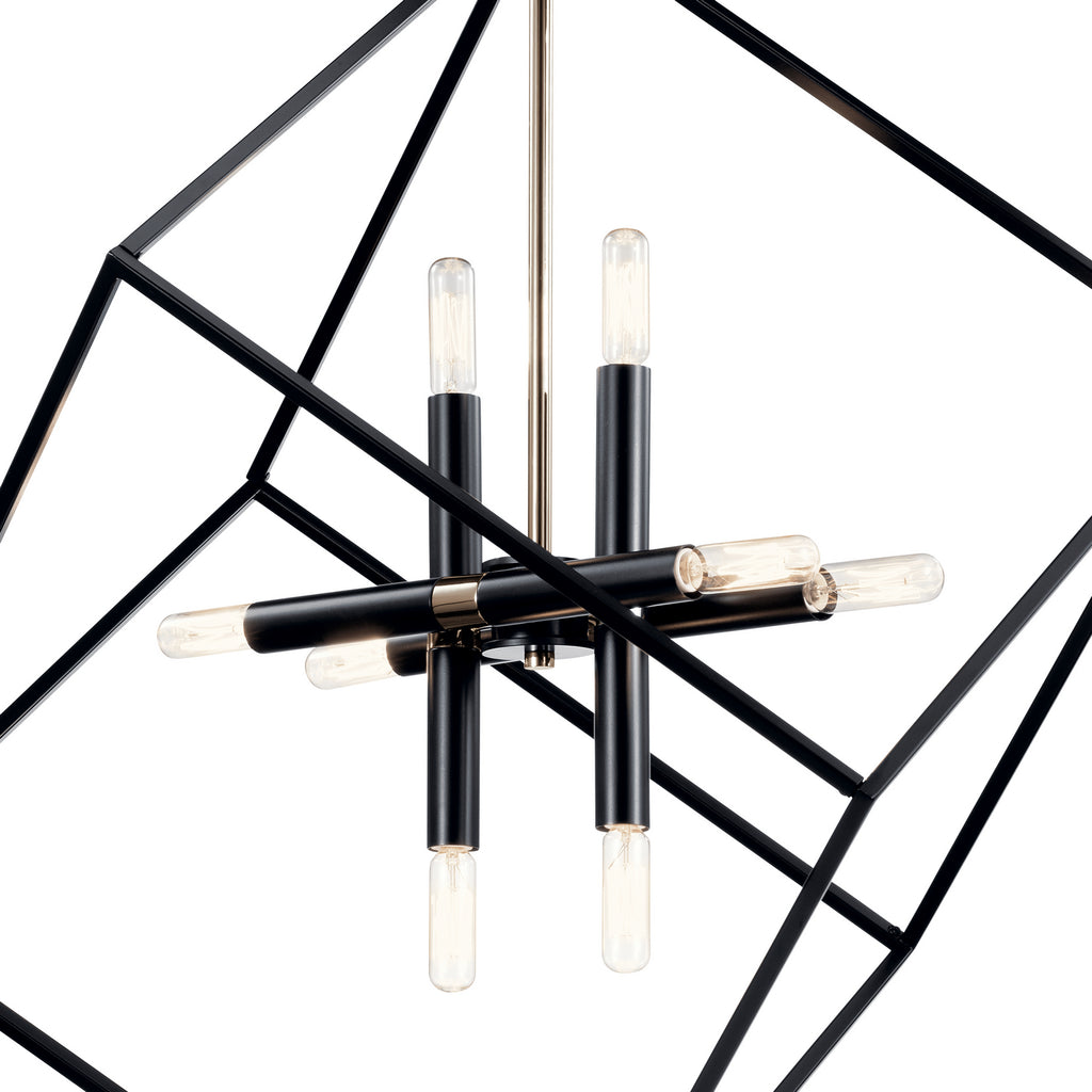 KICHLER 42526BK Cartone 8 Light Pendant Black