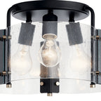 KICHLER 42954BK Thoreau 14" 3 Light Semi Flush Black