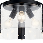 KICHLER 42955BK Thoreau 18" 3 Light Semi Flush Black
